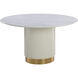 Paloma 54 X 30.25 inch White Marble Dining Table